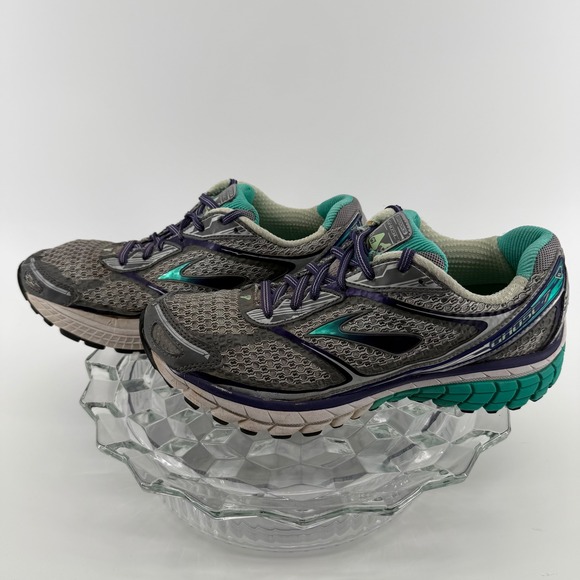 Brooks Shoes - Brooks Ghost 7 Womens‎ Running Shoes Gray Teal Purple Size 9 Medium B